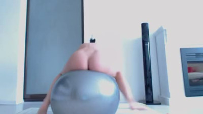 Exercise Ball Makes Her Pussy Squirt