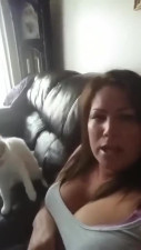 New Pussy Cat isnt a Fan of Her Big Tits!