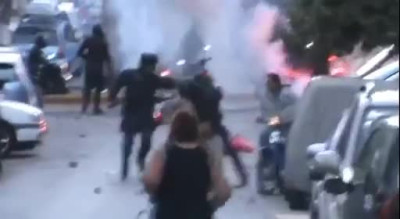 Moped Takes Down a Protestor