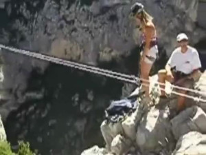 Zipline Girl Meets Mountainside