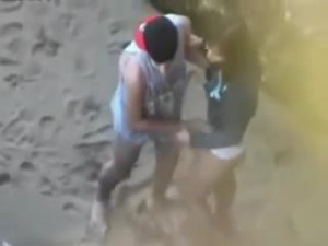 Horny Teens Caught Fucking On A Beach