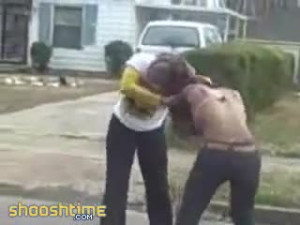 Ghetto Girl Gets Pummeled With Kicks To The Chest