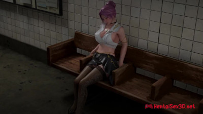 D runk Anime Hottie Fucked by Stranger in Public Station