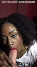 Ebony Bitch Blows Big Penis