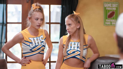 Cheerleaders let coach decide their faith and he fucks them both anal