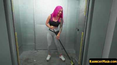 Pink hair anal maid POV fucked in ass by boss 4 money