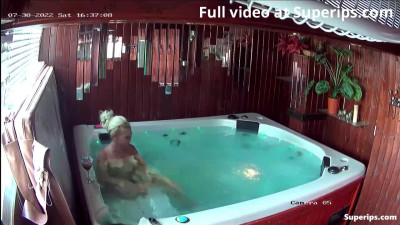 IPCAM – French blonde Milf gets fucked in a jacuzzi