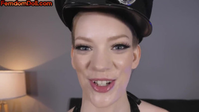 Skinny police domina fucks sub with strapon in CFNM pegging