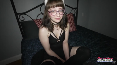 Four Eyed Kitty Cat Riri Lets You Fuck Her Mouth, Ass And Pussy POV!