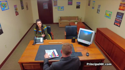 Banging PE teachers beautiful ass on the office desk