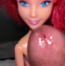 Secondhand store redhead fake Barbie precum cumshot