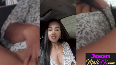 Big tits streamer Joon Mali masturbated  in the car just for her viewers