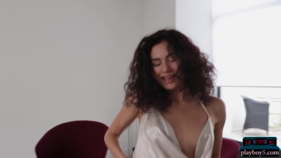 Petite Asian teen model with curly hair Layla Balan solo softcore