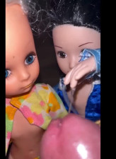 Disney’s Snow White help Flower Power doll playing sex precum facial cumshot.