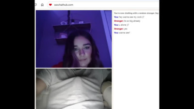 Cute omegle teen flashing for cum