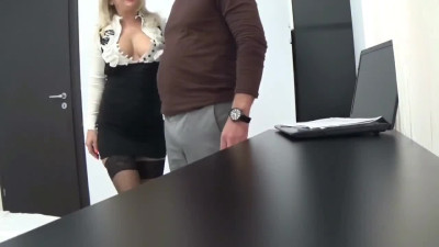 Big-Ass Blonde MILF Secretary Squirts During Anal in the Office