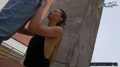 Public deep throat and anal invasion from a milf in the city with a married