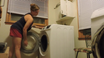 He bought me new washer/dryer set, so I gave him a spin with my big tits