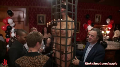 Public birthday orgy BDSM party