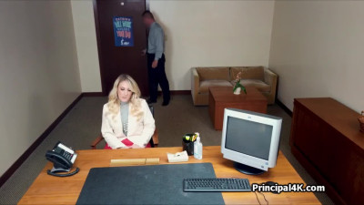 Blonde milf fucked on principals office desk