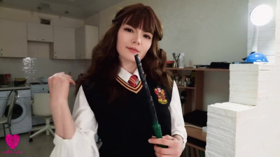 Young wizard Hermione Granger Hogwarts student doesnt mind having sex with a muggle and getting cum