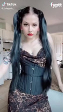 Goth Tik Tok Slut Clean Shaven Pussy