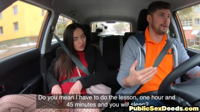 Real public fuck with driving instructor and horny bae