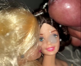 A little drop extra cum for secondhand store Barbie face