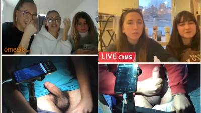 Four teenage French girls saw my big erect penis and loved it