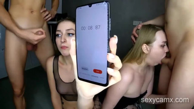 Hardcore swapping foursome with facials for both teen whores live at sexycamx