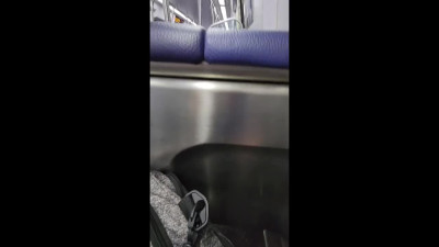 Horny on the train (compilation with cum)