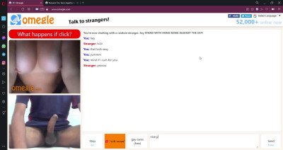 Omegle hot chick helps me cum