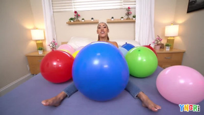 YNGR Latina Kira Perez Loves Balloons And Big Black Cocks