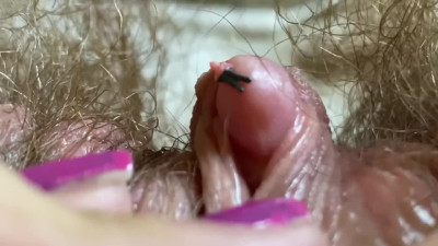 Extreme Close Up Big Clit Vagina Asshole Mouth Giantess Fetish Video Hairy Body !