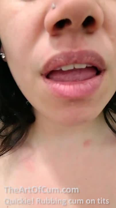 Watch Quickie! Cum selfie 2! Rubbing cum on tits after a mouthful! Short Sex Videos - Duration: 02:23 | ePornNEW.