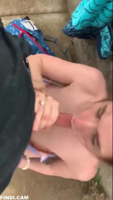 horny teen giving away free blowjobs at the beach