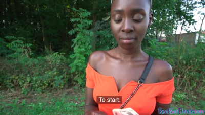 Reality amateur Ebony babe POV fucked in the forest 4 cash