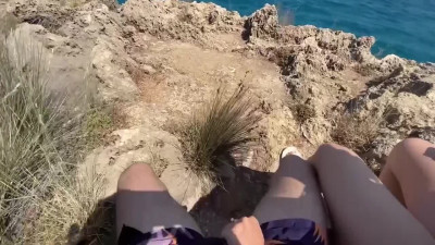 Public fuck on a great sea view hotspot with a 18-year-old college girl