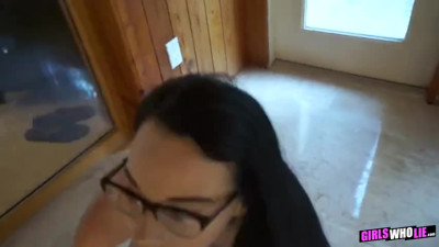 Bambi perfect nerdy brunette fucks me silly